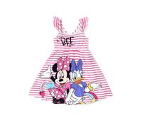 Disney Minnie Mouse Girls Dress Ruffle Sleeve Stripe Toddler Sundress Red 5-6 Years