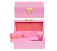 Disney Minnie Mouse Gold Icon Pink Lacquer Wood Jewelry Box Jewelry Organizer, Officially Licensed