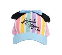 Disney Minnie Mouse Gorra con orejas y lazo para niña - Gorra de béisbol ajustable rosa/azul, rosa/azul, Talla única