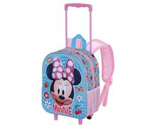 Disney Minnie Mouse Happiness-Mochila 3D con Ruedas Pequeña, Azul, 26 x 34 cm, Capacidad 7 L