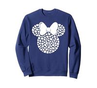 Disney Minnie Mouse Icon Filled with White Hearts Sudadera, Unisex para adultos, Azul Marino, S