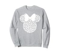 Disney Minnie Mouse Icon Filled with White Hearts Sudadera, Unisex para adultos, Gris Jaspeado, XL