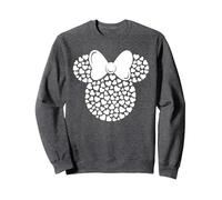 Disney Minnie Mouse Icon Filled with White Hearts Sudadera, Unisex para adultos, Jaspeado Oscuro, S