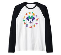 Disney Minnie Mouse in Apple Hat Summer Fruit Mix Picnic Camiseta Manga Raglan