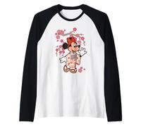 Disney Minnie Mouse in Kimono Cherry Blossoms Spring Sakura Camiseta Manga Raglan