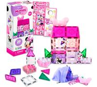 Disney Minnie Mouse - Juego de viaje de azulejos magnéticos - Paquete con 26 piezas de juguete educativo STEAM Building Plus calcomanías, más | Minnie Mouse Building Toy Travel Activity Set