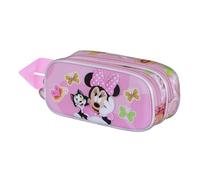 Disney Minnie Mouse Kitten-Estuche Portatodo 3D Doble, Rosa, 22 x 10 cm