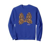 Disney Minnie Mouse Large Animal Print Bow Sudadera, Unisex para adultos, Azul Real, L