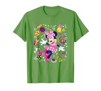 Disney Minnie Mouse Let's Party Polka Dot Minnie Icons Camiseta, Hombre, Hierba, S