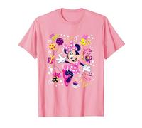 Disney Minnie Mouse Let's Party Polka Dot Minnie Icons Camiseta, Hombre, Rosado, M