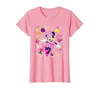 Disney Minnie Mouse Let's Party Polka Dot Minnie Icons Camiseta, Mujer, Rosado, XS