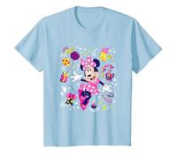 Disney Minnie Mouse Let's Party Polka Dot Minnie Icons Camiseta, Niños, Azul Bebé, 8 años