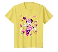 Disney Minnie Mouse Let's Party Polka Dot Minnie Icons Camiseta, Niños, Limón, 4 años