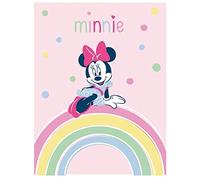 Disney Minnie Mouse - Manta de Forro Polar (140 x 100 cm), diseño de arcoíris