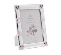 Disney - Minnie Mouse - Marco de fotos chapado en plata real de 4 x 6 pulgadas con borde de una sola apertura - Fabricado en Italia - Mercancía con licencia de Disney - Parte trasera de madera