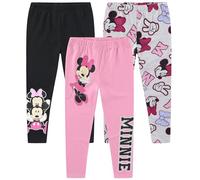 Disney Minnie Mouse - Paquete de 3 pantalones de leggings para niñas pequeñas y grandes, Negro/Rosa/Gris, 5