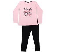 Disney Minnie Mouse Pijama para Mujer - Good Times Conjunto de Pijama Manga Larga Top con Pantalones Rosa/Negro, Rosa/negro, L