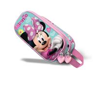 Disney Minnie Mouse Pose-Estuche Portatodo 3D Doble, Rosa, 22 x 10 cm