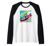 Disney Minnie Mouse Racing Team "VROOOM" Race Car Driver Camiseta Manga Raglan