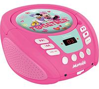Disney-Minnie Mouse-Reproductor Radio CD, Altavoz portátil con asa de Transporte, Toma Micro y Aux-In (Lexibook RCD108MN) Mickey & Friends, Color Rosa