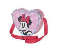 Disney Minnie Mouse Ribbon-Bolso Corazón Casual, Rosa, 21 x 15,5 cm