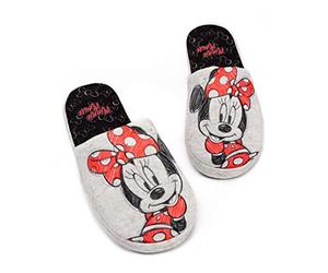 Disney Minnie Mouse Slippers para mujer Slip-on Grey House Shoes 36-37 EU