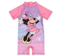 Disney Minnie Mouse Traje de baño Rosa para niña, de Manga Corta, con protección UV 50 (FR/ES, Números, 98, 104, Regular, Disney Minnie Mouse)