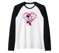 Disney Minnie Mouse Valentine's Day Cupid Pixel Heart Camiseta Manga Raglan