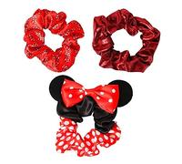 Disney Minnie Mouse VE700362L - Juego de 3 coleteros para el pelo, color rojo y negro