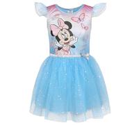 DISNEY Minnie Mouse Vestido azul de manga corta de tul, vestido de niña (FR/ES, Números, 134, Regular, Azul)