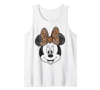 Disney Minnie Mouse Vintage Leopard Print Bow Portrait Camiseta sin Mangas