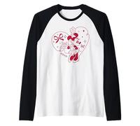 Disney Minnie Mouse XOXO Heart Coquette Valentine's Day Camiseta Manga Raglan
