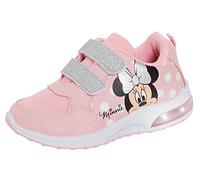 Disney Minnie Mouse - Zapatillas deportivas con luces LED intermitentes para niñas, blanco, rosa, 7 UK Child