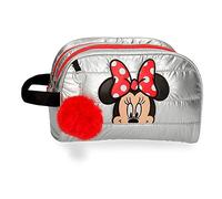 Disney Minnie My Pretty Bow Neceser Dos Compartimentos Adaptable Gris 26x16x11 cms Poliéster