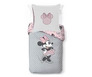 Disney Minnie One of a Kids 100% algodón juego de cuna 135 x 200 cm tamaño cama individual - funda nórdica funda de almohada 80 x 80 cm