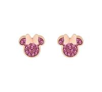 Disney Minnie Pendientes para niña de acero inoxidable con circonitas, talla única, Joyas Disney