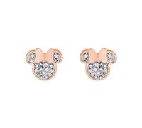 Disney Minnie Pendientes para niña de acero inoxidable con circonitas, talla única, Joyas Disney