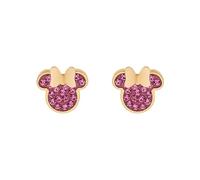 Disney Minnie Pendientes para niña de acero inoxidable con circonitas, talla única, Joyas Disney