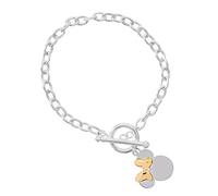 Disney Minnie - Pulsera de plata de ley con lazo rosa, 7,25 pulgadas, plata de ley