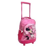 Disney Minnie Rolling Bag Trolley Con Ruedas Zaino Rosa Niña Escuela 46x33x20cm
