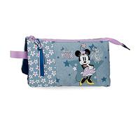 Disney Minnie Style Estuche Triple Azul 22x12x5 cms Poliéster