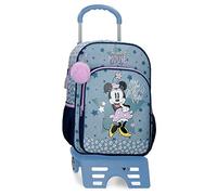 Disney Minnie Style Mochila Escolar con Carro Azul 30x40x13 cms Poliéster 15,6L