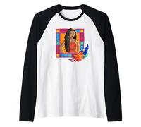 Disney Moana Colorful Island Frame Moana Torso Portrait Camiseta Manga Raglan