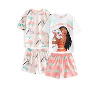 Disney Moana Conjunto de Pijama Pua para niñas | Pijama de Pernera Corta de Manga Corta en Blanco y Coral | Paquete múltiple de 2 Prendas para Dormir | Ropa de Estar por casa para niños