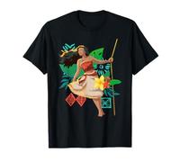 Disney Moana Floral Island Background Moana Leans From Rope Camiseta