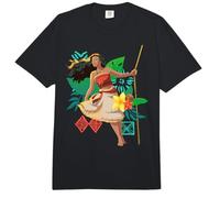 Disney Moana Floral Island Background Moana Leans From Rope Comfort Colors Adult Heavyweight T-shirt
