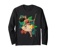 Disney Moana Floral Island Background Moana Leans From Rope Manga Larga