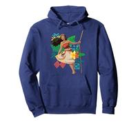 Disney Moana Floral Island Background Moana Leans From Rope Sudadera con Capucha