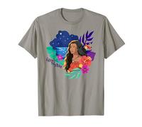 Disney Moana Follow The Stars Floral Night Sky Silhouette Camiseta