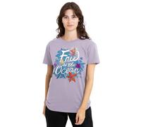 Disney Moana Free As The Ocean Camiseta de Mujer, Lavanda, XL